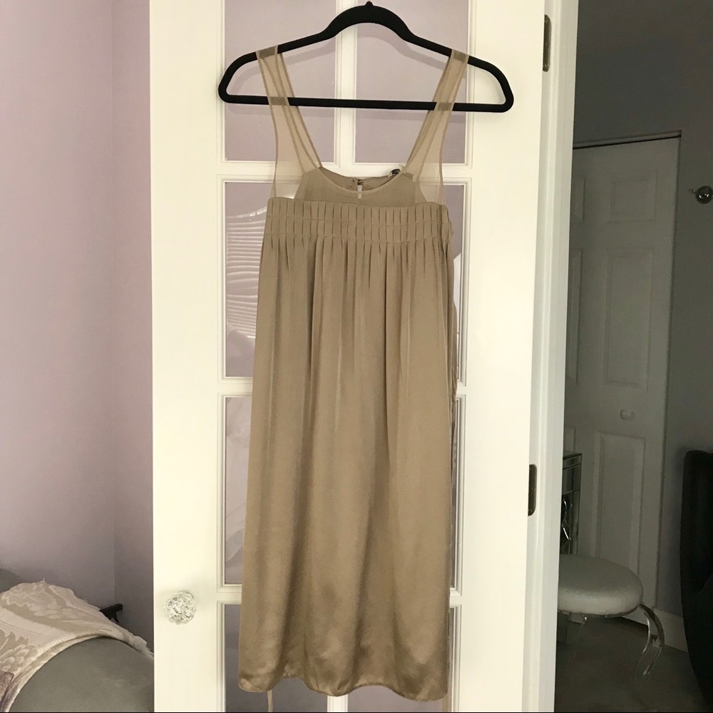 Vince nude silk mini dress